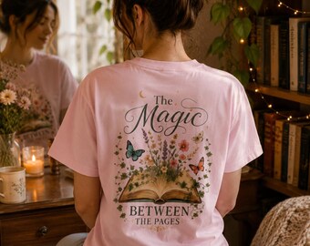 Wildflower T-Shirt for Women | Minimal Floral Bella+Canvas Tee | Nature Inspired Botanical Shirt | Soft Aesthetic Outfit For Booklovers