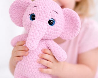 Patrón de amigurumi de elefante sentado a crochet / Tutorial de patrón de crochet de peluche de elefante safari
