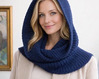 Sophie Hooded Crochet Scarf PATTERN: Basic Crochet Stitches Instant downloadPDF