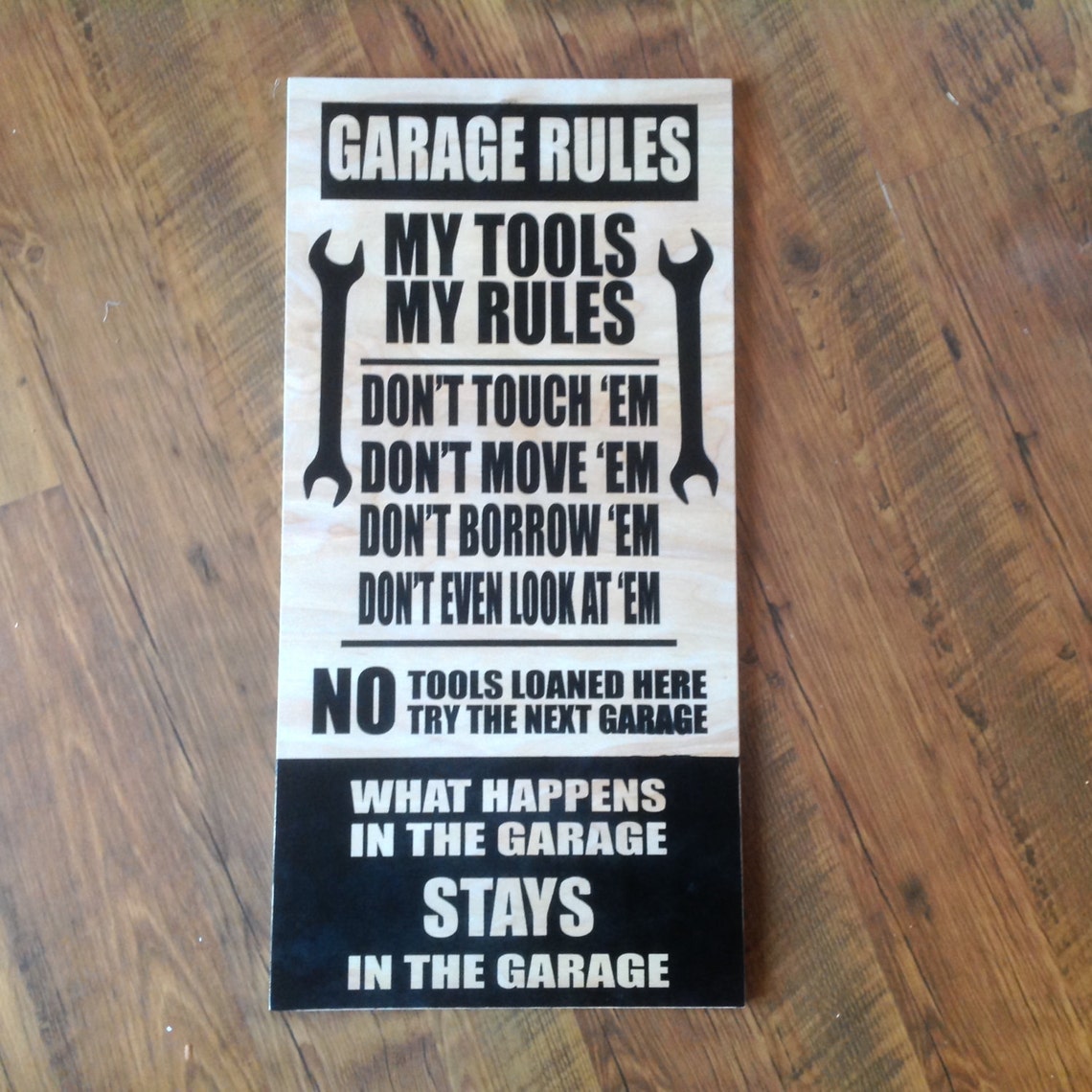 Garage Rules Custom Wood Signs Wall Decor Gifts For Dad Etsy