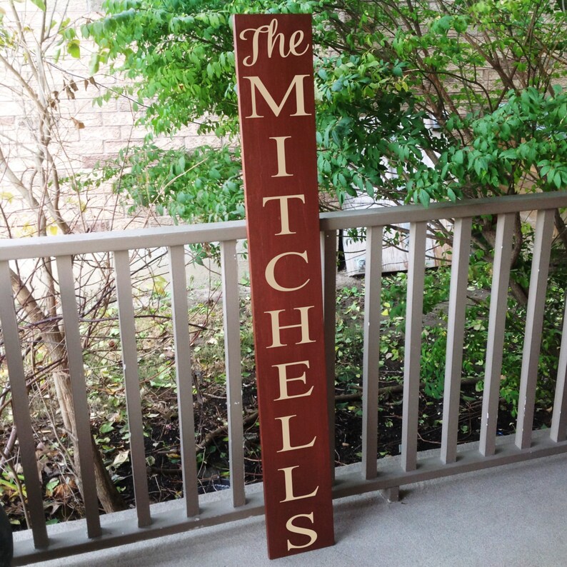 Personalized Vertical Outdoor Sign Front Door Decor Family Name Sign Custom Wood Signs Welcome Sign Anniversary Gift Wedding Gift