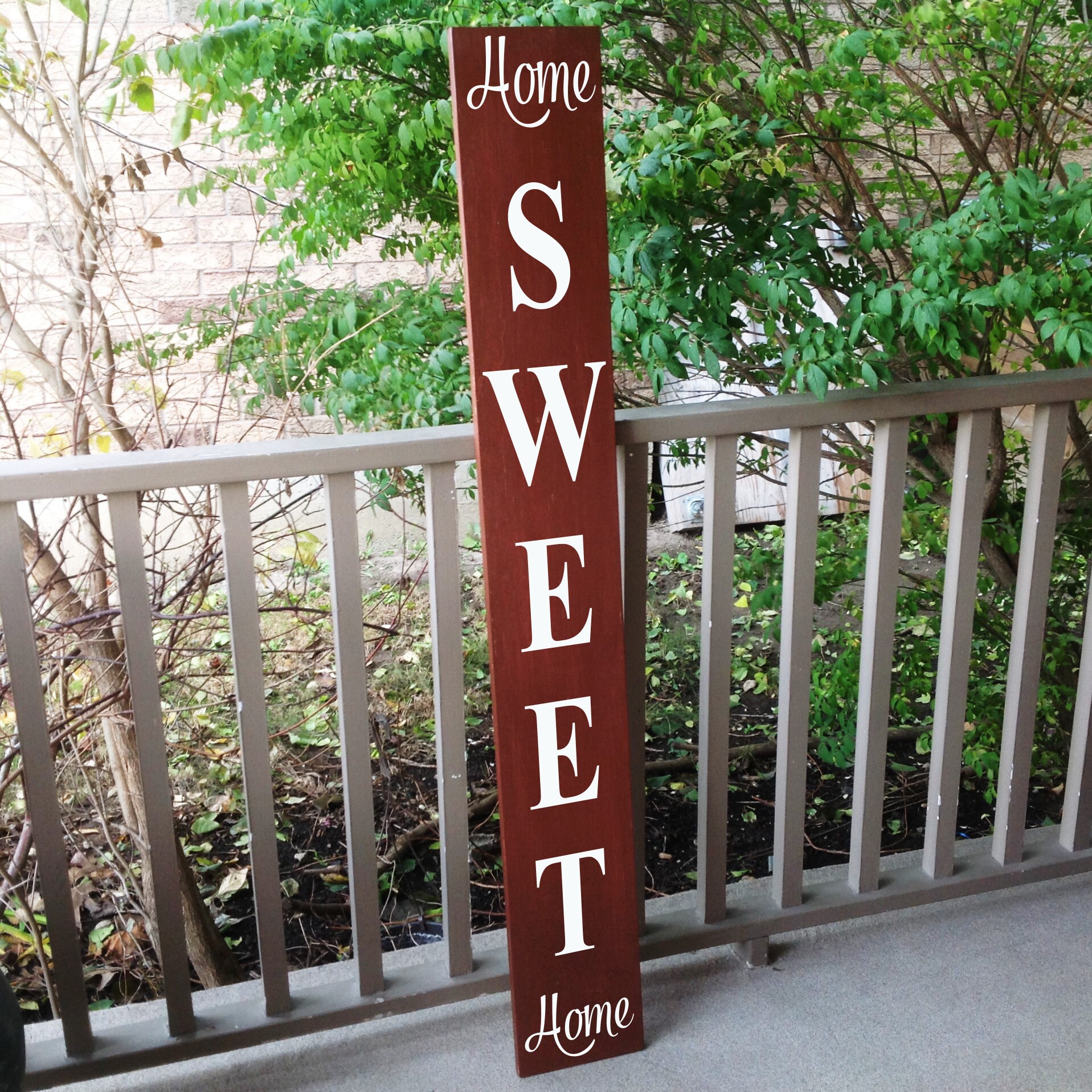 Vertical Outdoor Sign Home Sweet Home Front Door Decor Family Etsy