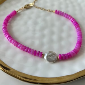 Raisa Hot Pink Opal Necklace
