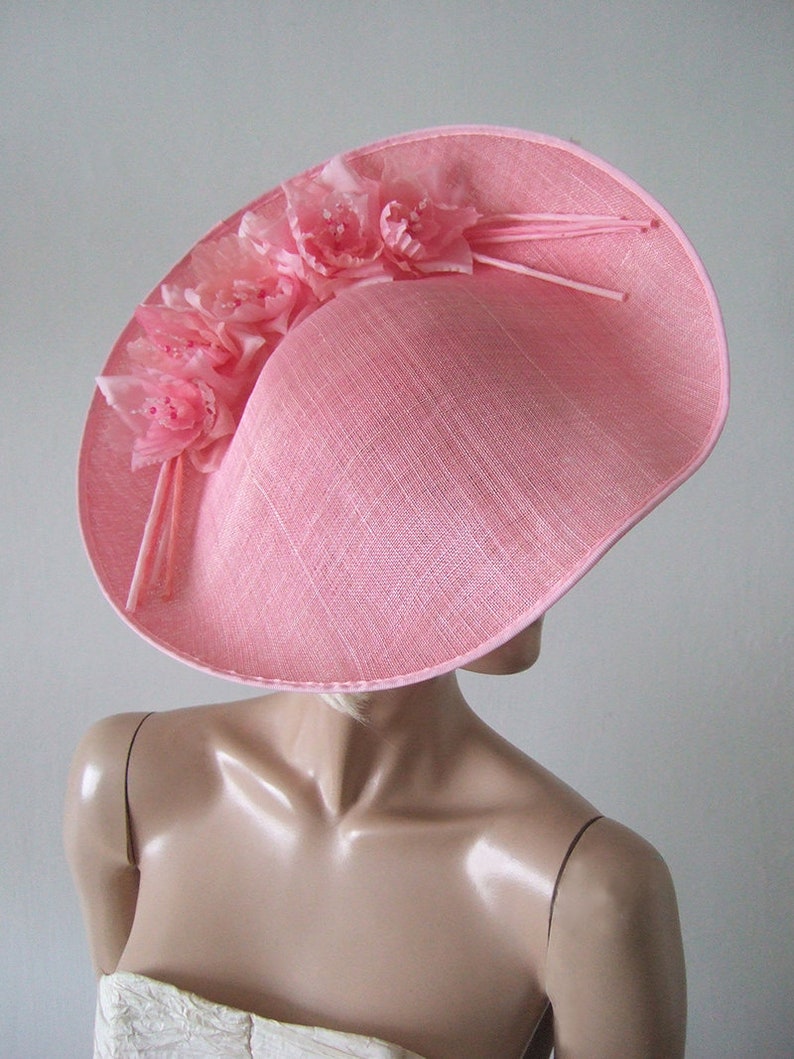 Petal Pink Silk Floral Headpiece Saucer Hat Fascinator for Etsy