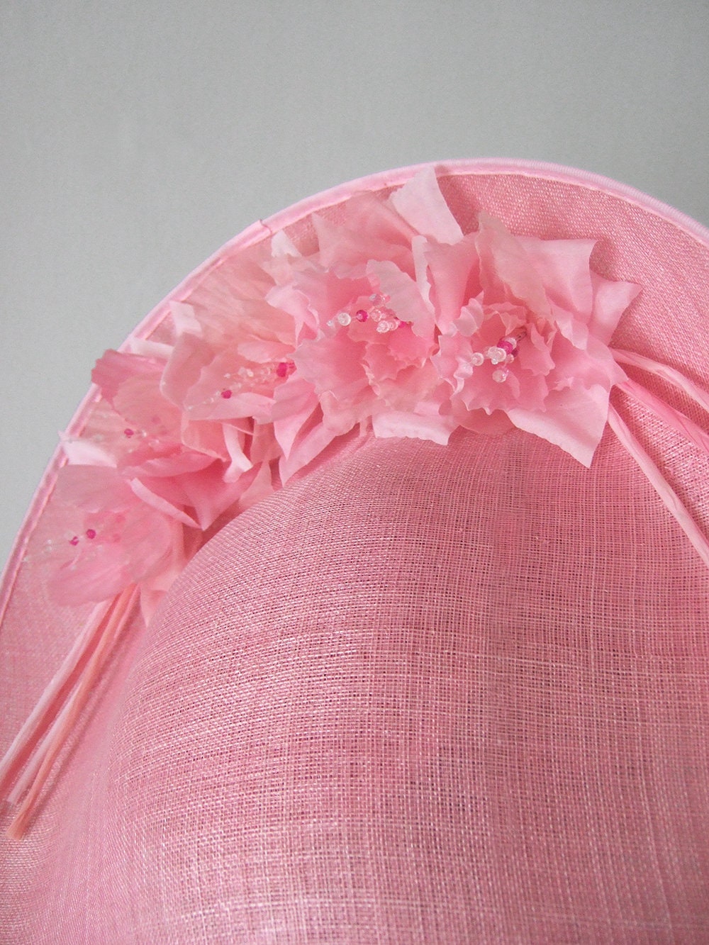 Petal Pink Silk Floral Headpiece Saucer Hat Fascinator for | Etsy