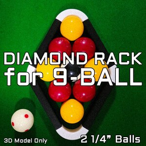 9 bolas de diamante de 2 1/4" - Solo modelo 3D (STL)