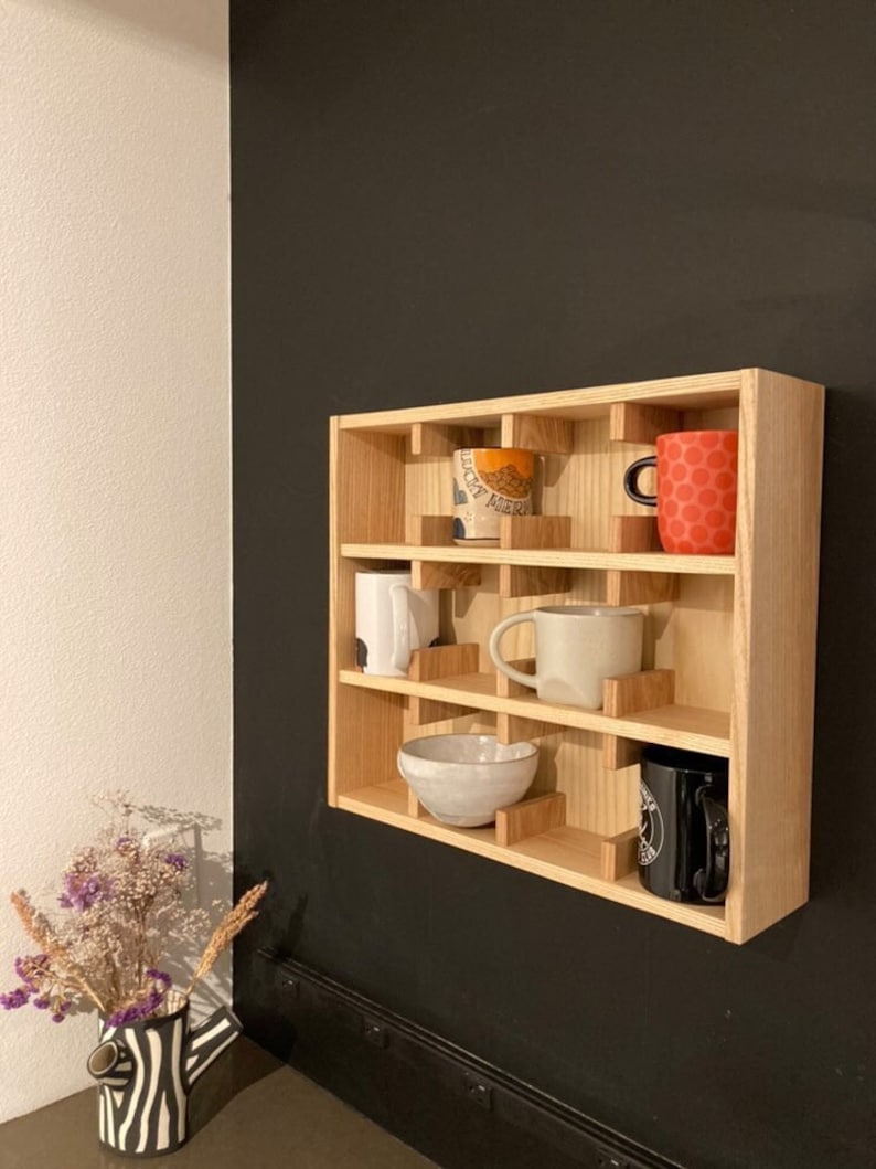 Cute Handmade Solid Wood Mug Holder