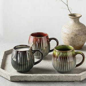 Large Ceramic Coffee Mug | Unique Handcrafted Look Microwave & Dishwasher Safe Tea Cup