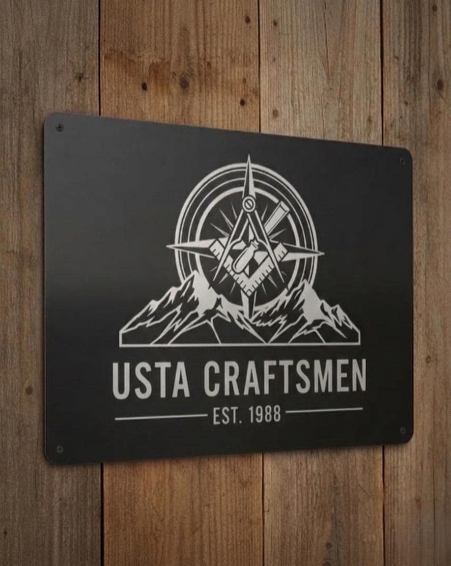 Custom Metal Sign: Usta Craftsmen Est. 1988 Wall Art