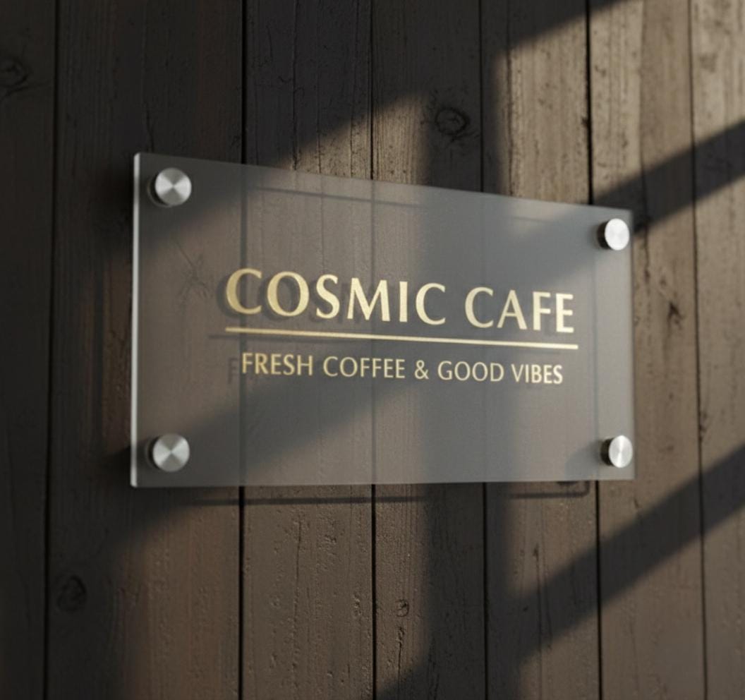 Modern Acrylic Cafe Pickup Sign: Customizable Counter Display (12x1...