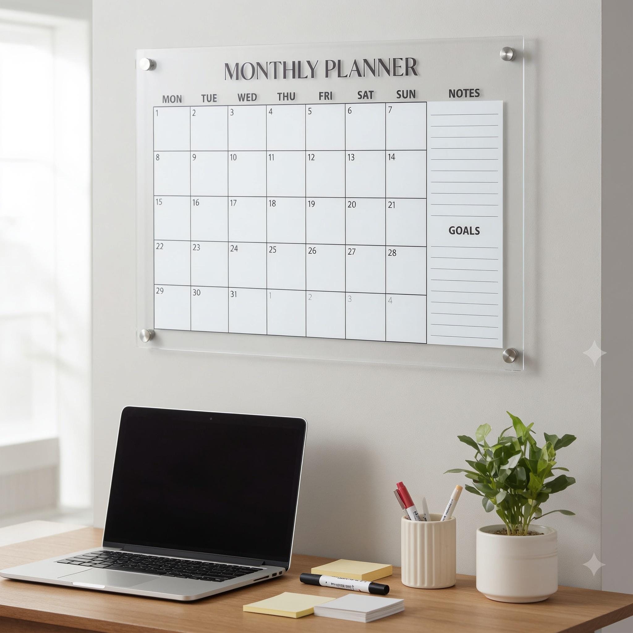 Acrylic Weekly Planner, Personalized Wall Calendar , Monthly Office...