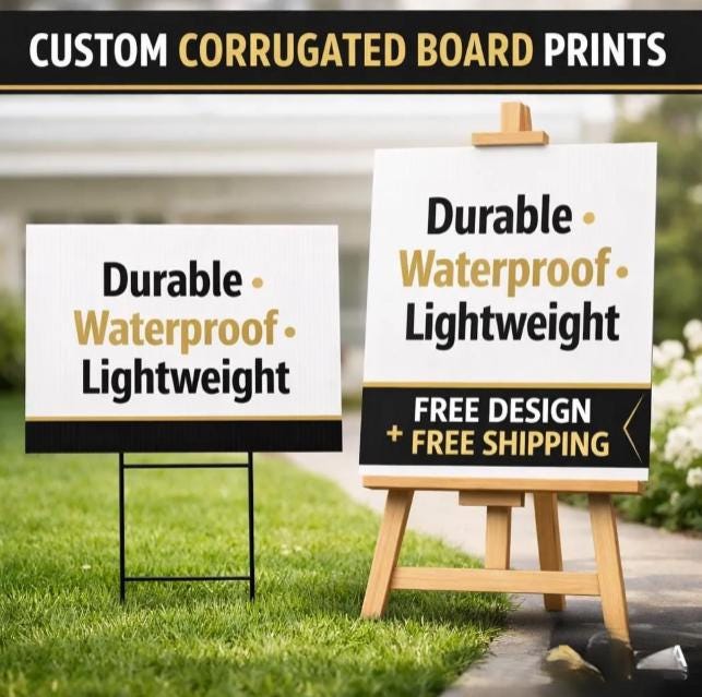Custom Coroplast Yard Sign Printing, Waterproof Business Advertisin...