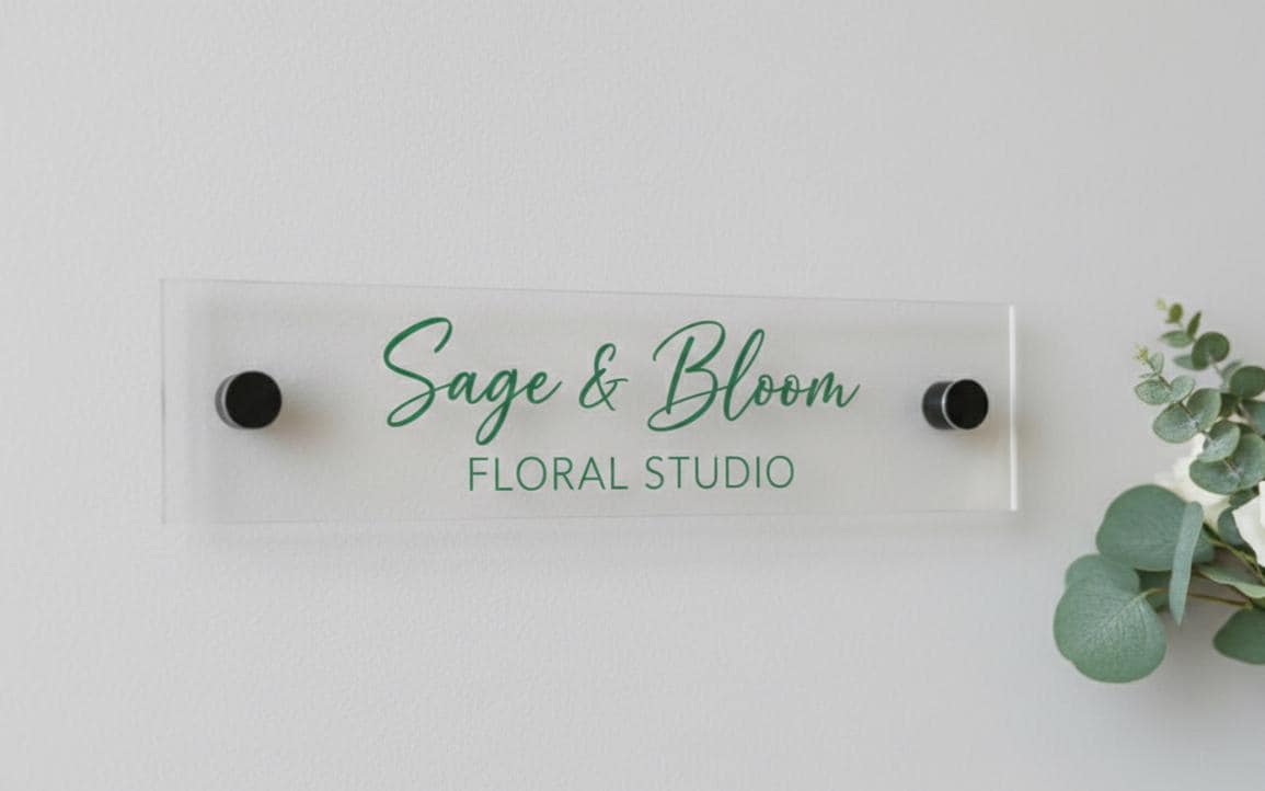 Custom Acrylic Office Sign: Frosted Business Door Nameplate, Profes...
