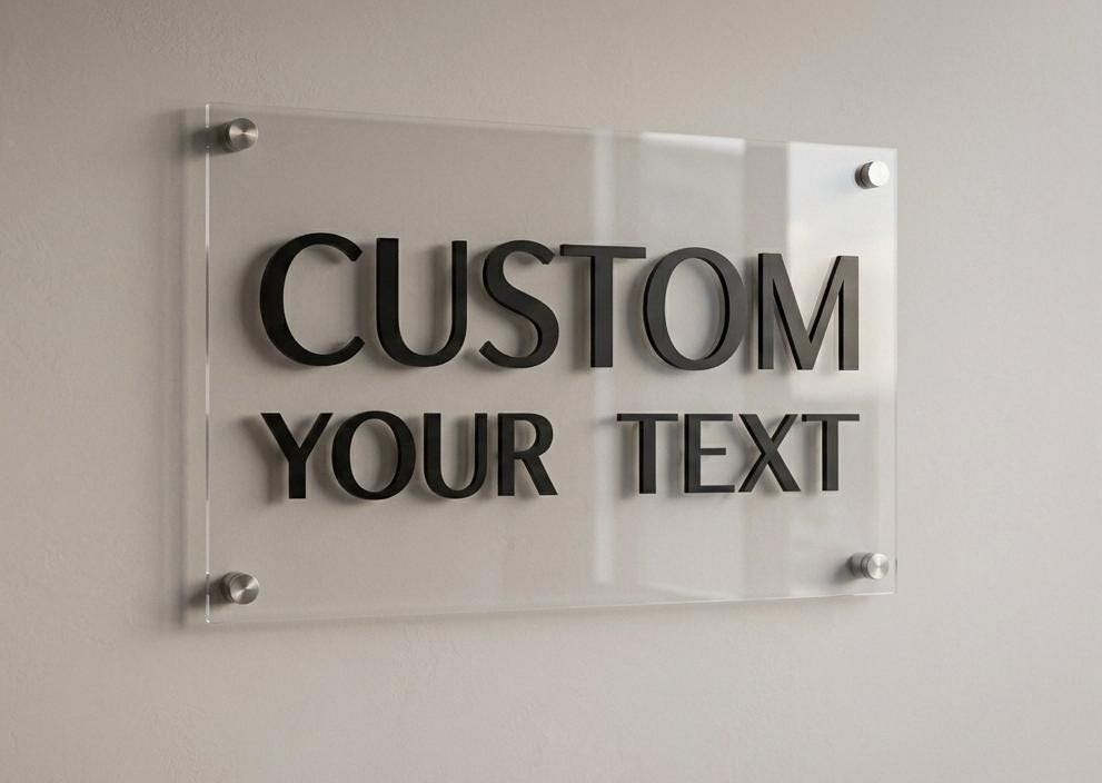 Custom Acrylic Wall Decor Sign, Personalized Modern Quote Decoration