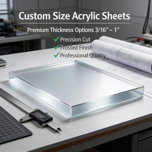 Frosted Acrylic Sheet , Custom Cut, Heavy Duty Thickness