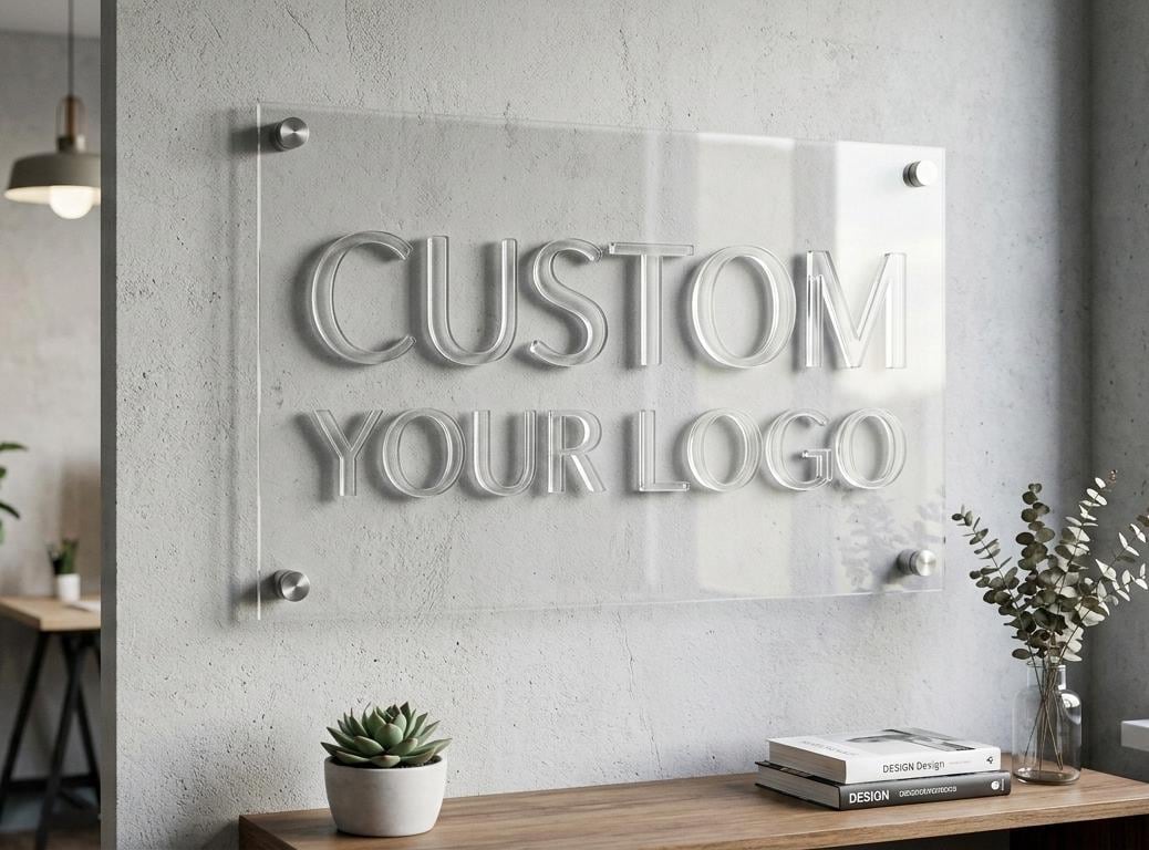 Custom Acrylic Business Logo Sign, Modern Text Wall Decor