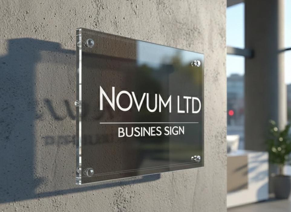 Custom Acrylic Business Logo Sign: Modern Office Wall Decor, Made i...