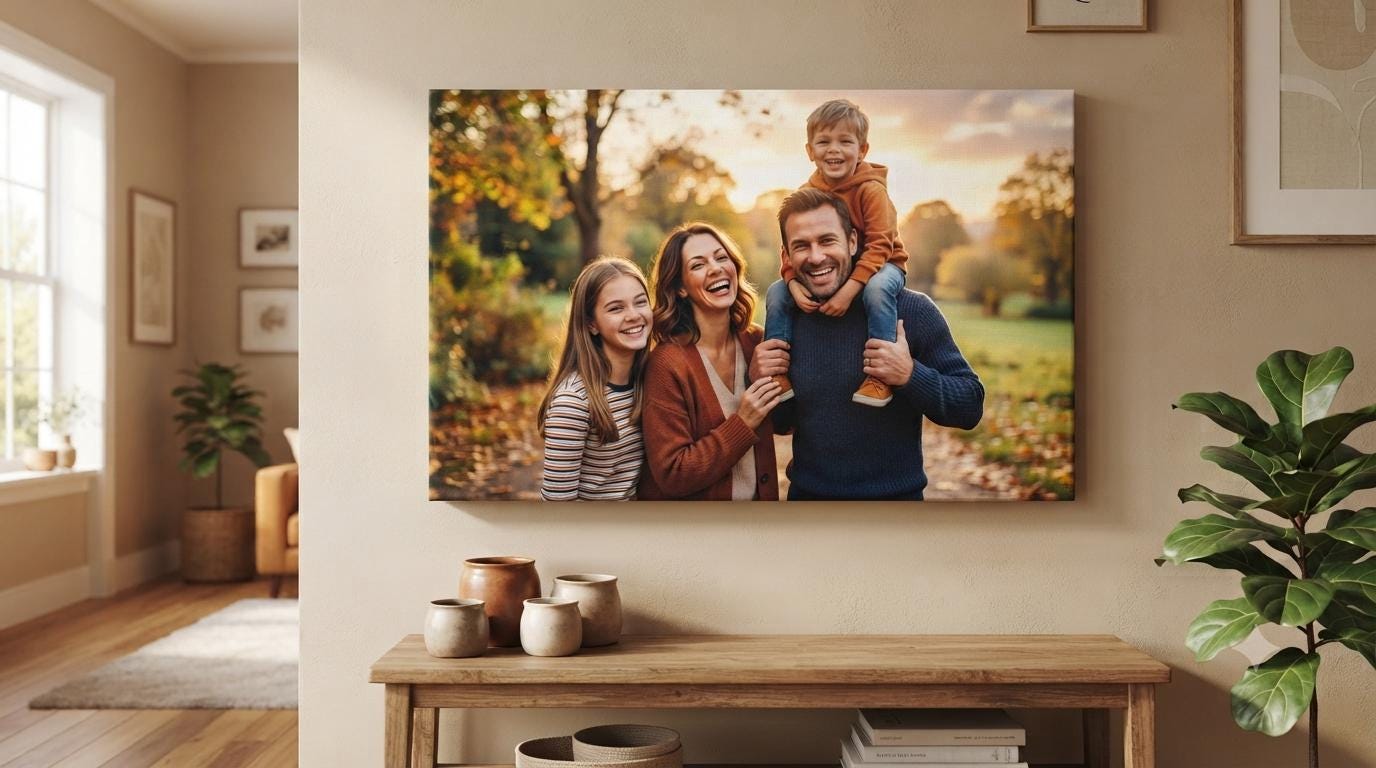 Family Canvas Print , Personalized Photo Wall Art , Ready to Hang