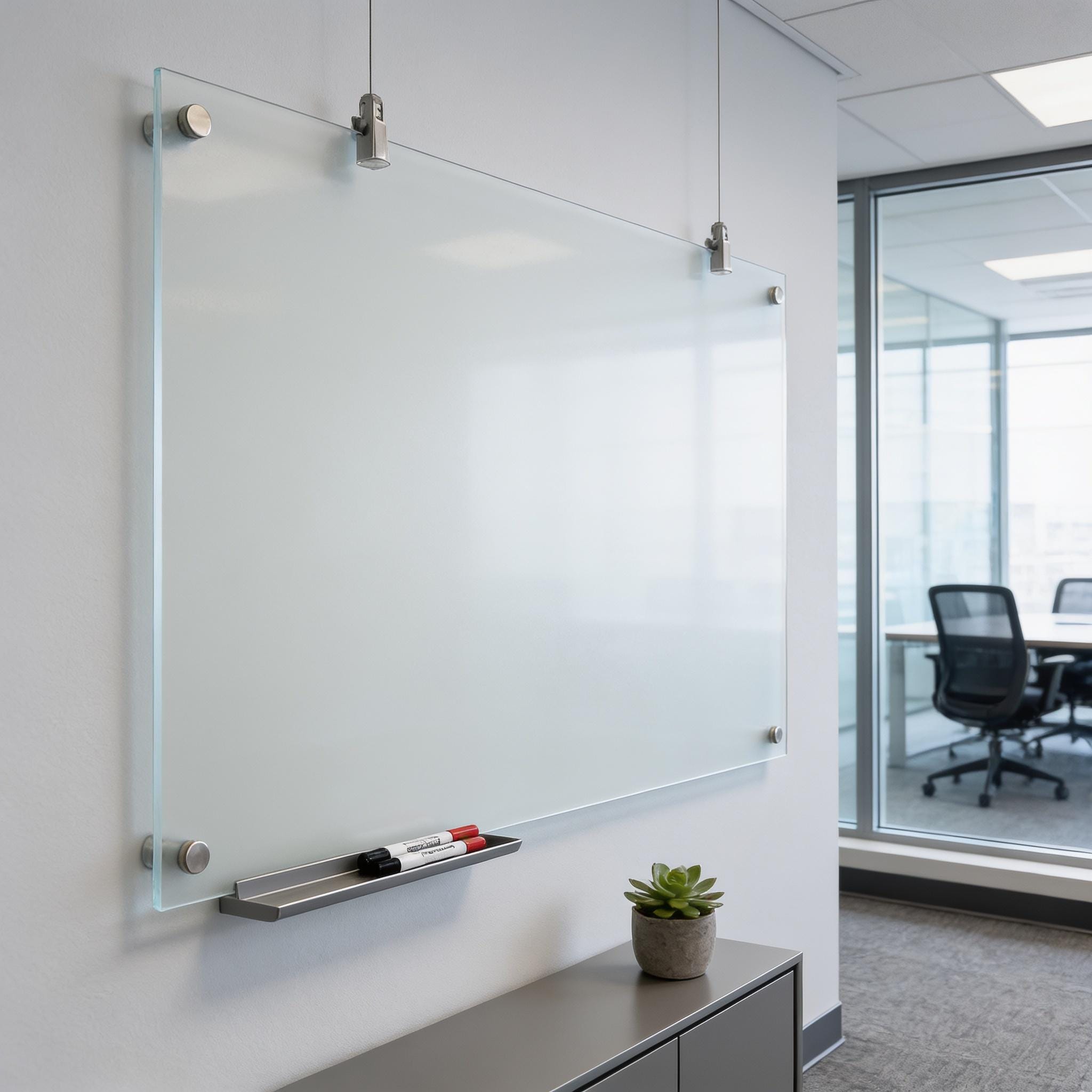 Frosted Acrylic Dry Erase Board, Floating Wall Mount Planner, Minim...