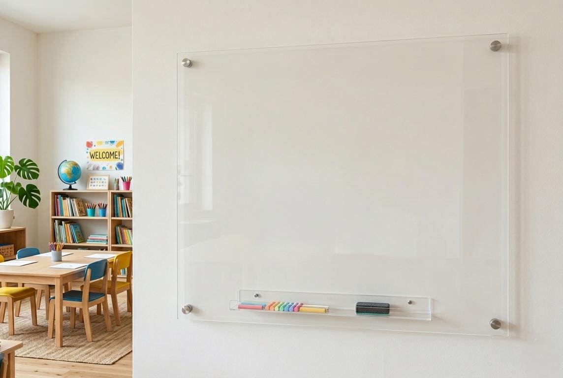 Frosted Acrylic Dry Erase Board , Large Floating Wall Mount