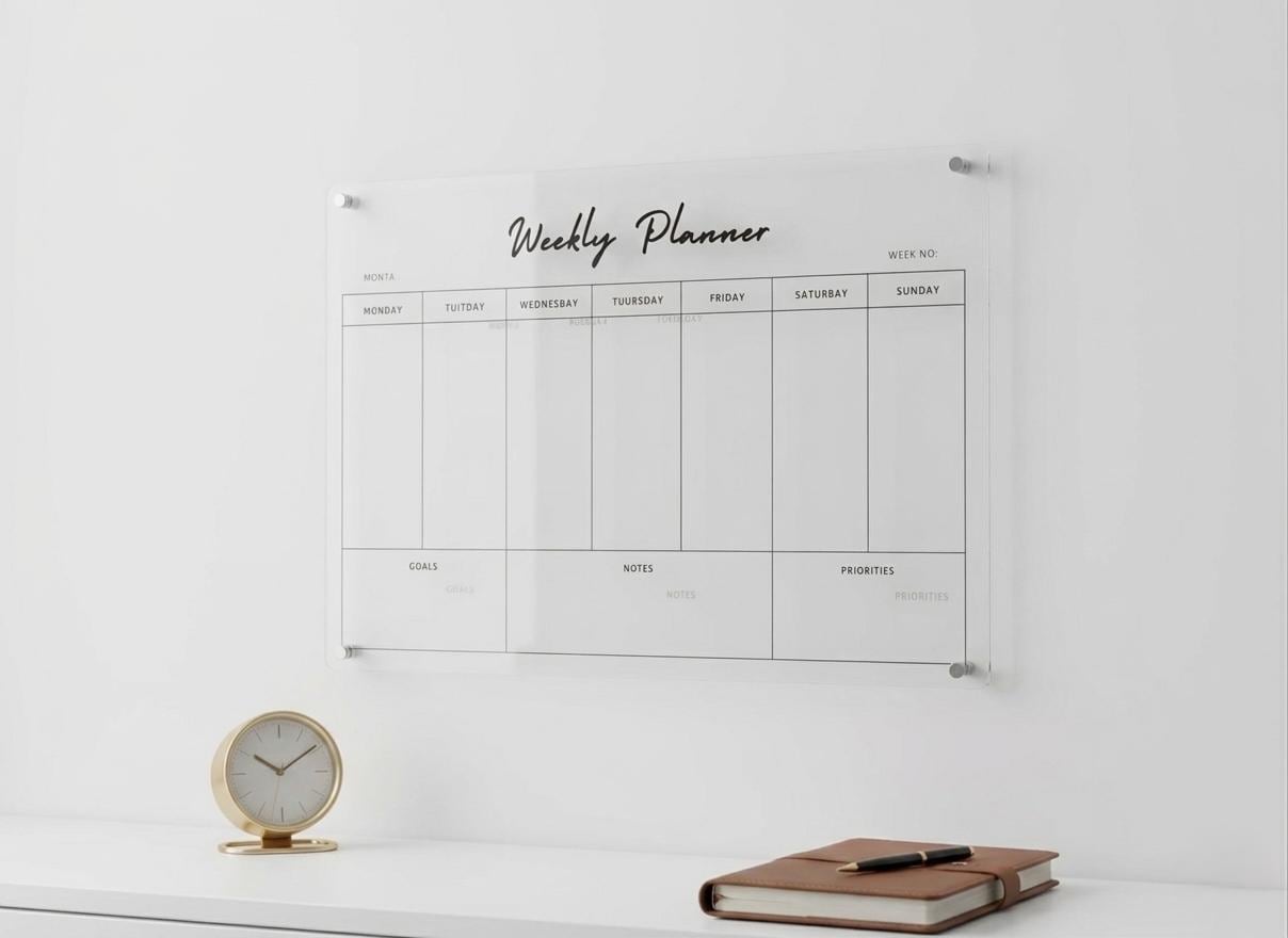 Personalized Acrylic Weekly Planner: Dry Erase Wall Calendar, Home ...