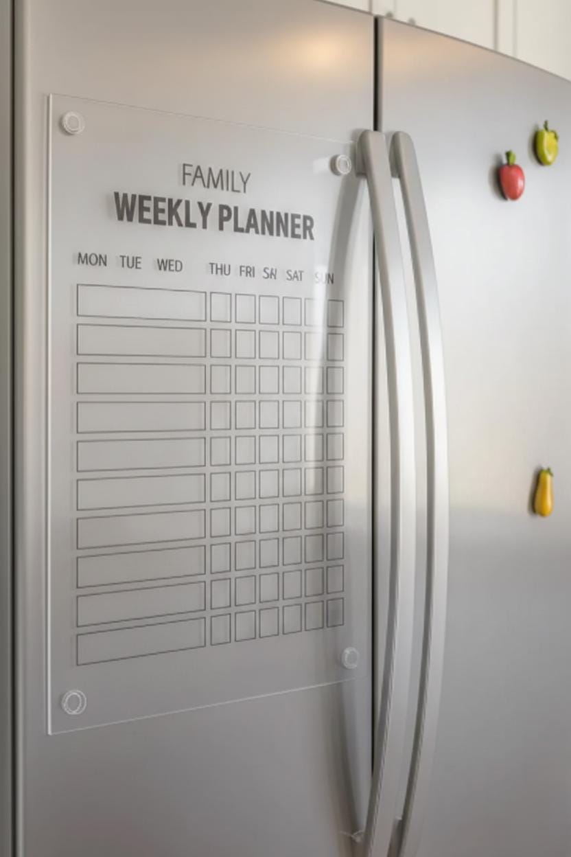 Custom Name Acrylic Chore Chart: Magnetic Weekly Planner for Kids F...