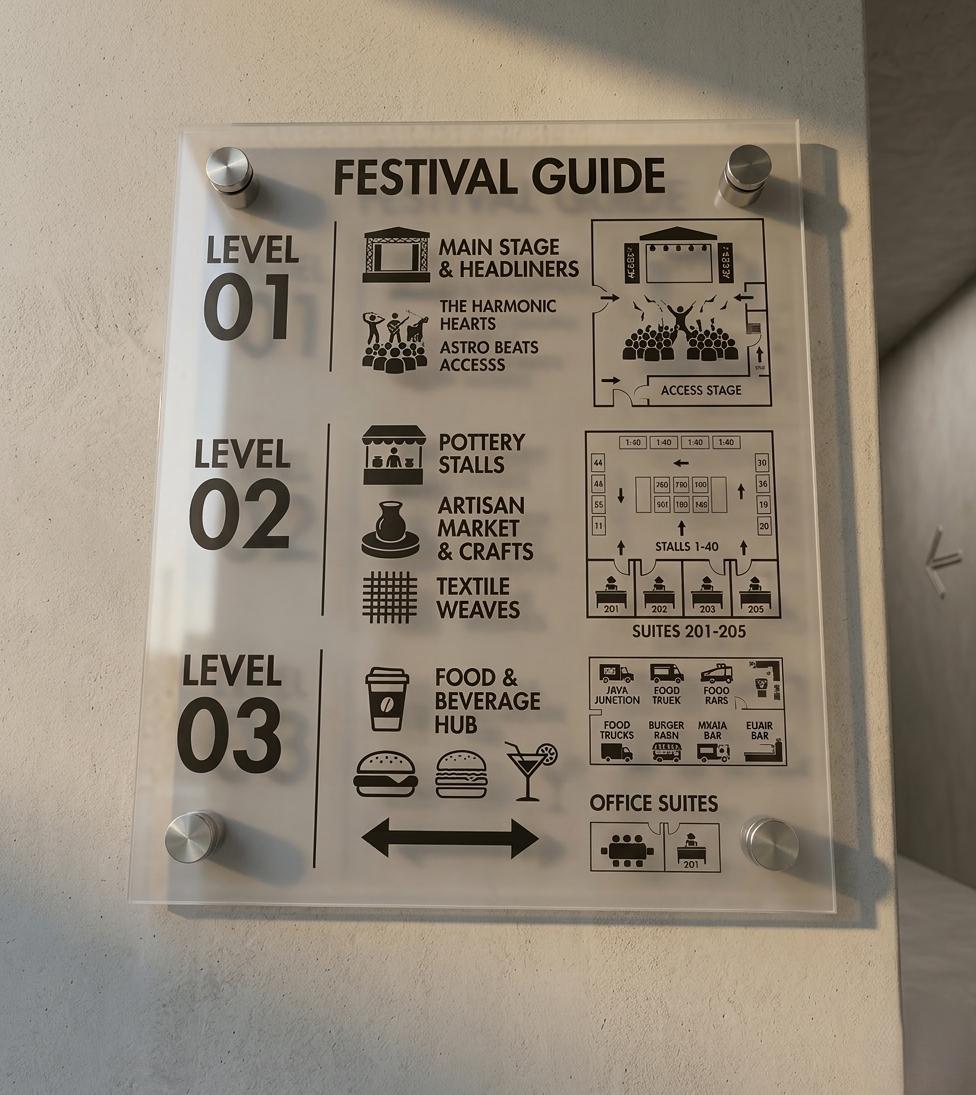 Modern Acrylic Directional Sign for Office Lobby Hallway Navigation