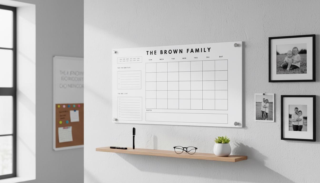 Acrylic Monthly Planner Board , Custom To-Do List with Dry Erase