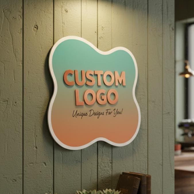 Custom PVC Logo Sign, Durable Business Wall Decor, Weather Resistan...