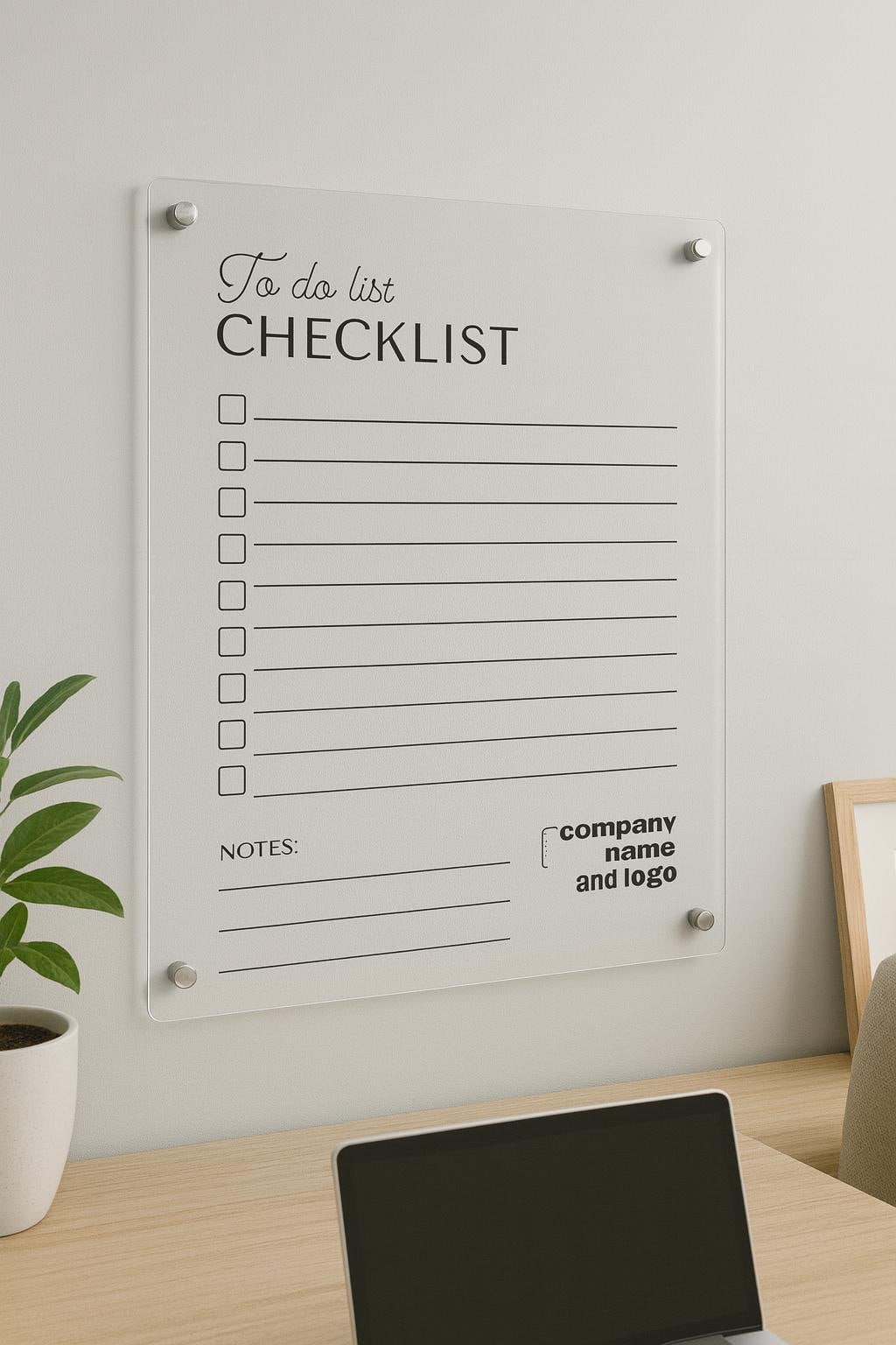 Acrylic Clinic Task Board , Reusable Monthly Planner with Standoffs...