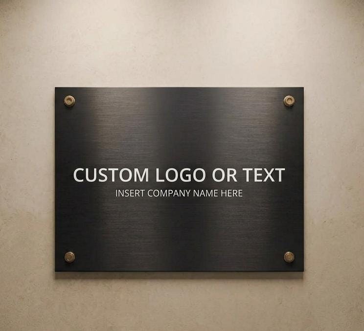 Custom Logo or Text Metal Sign, Personalized Business Sign, Company...