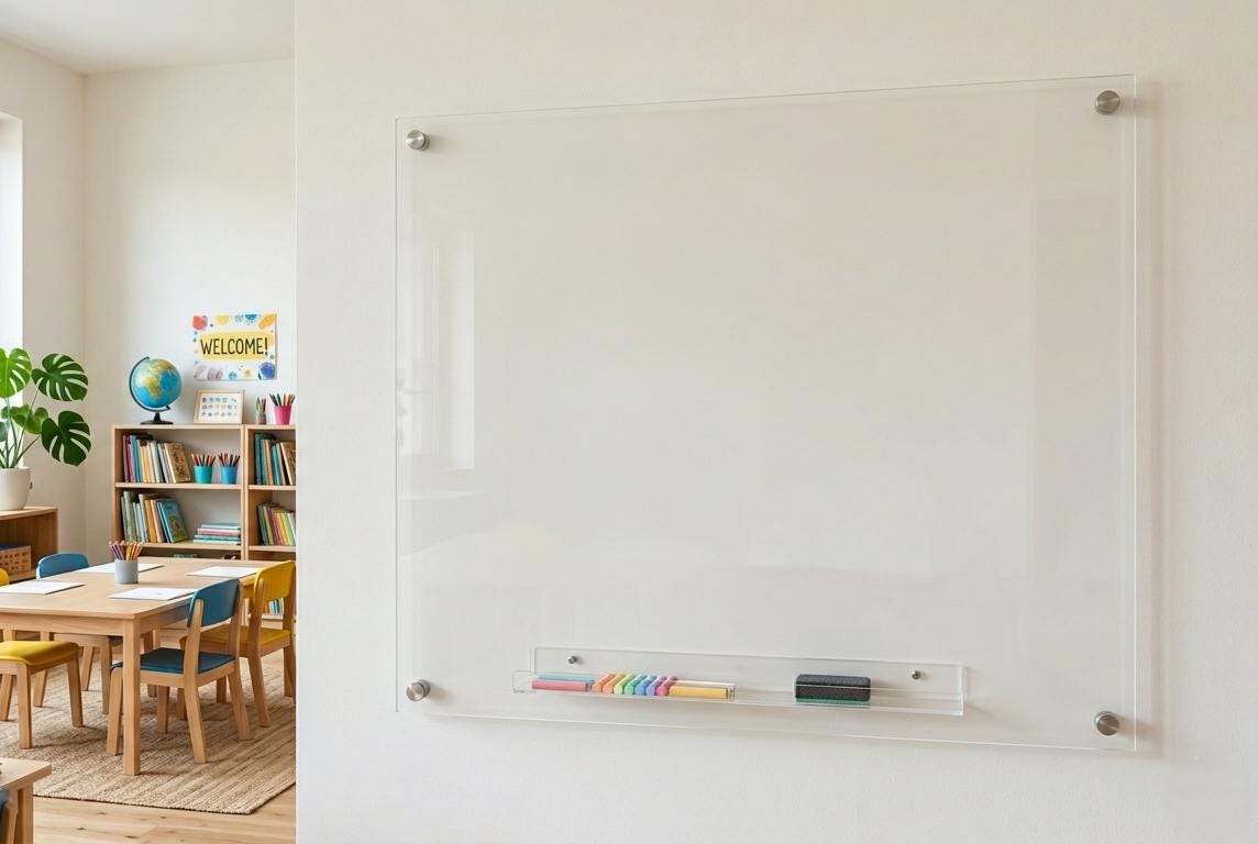Frosted Acrylic Dry Erase Board: Large Floating Wall Planner