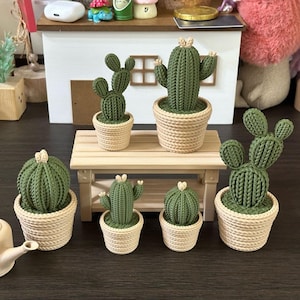 Archivo de impresión 3D: Decoración para el hogar con temática de cactus tejidos. Tamaño y color personalizables. Descarga digital STL.