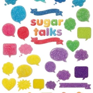 Gummy Speech Bubbles Digital Stickers: Pastell Icons for GoodNotes (PNG)