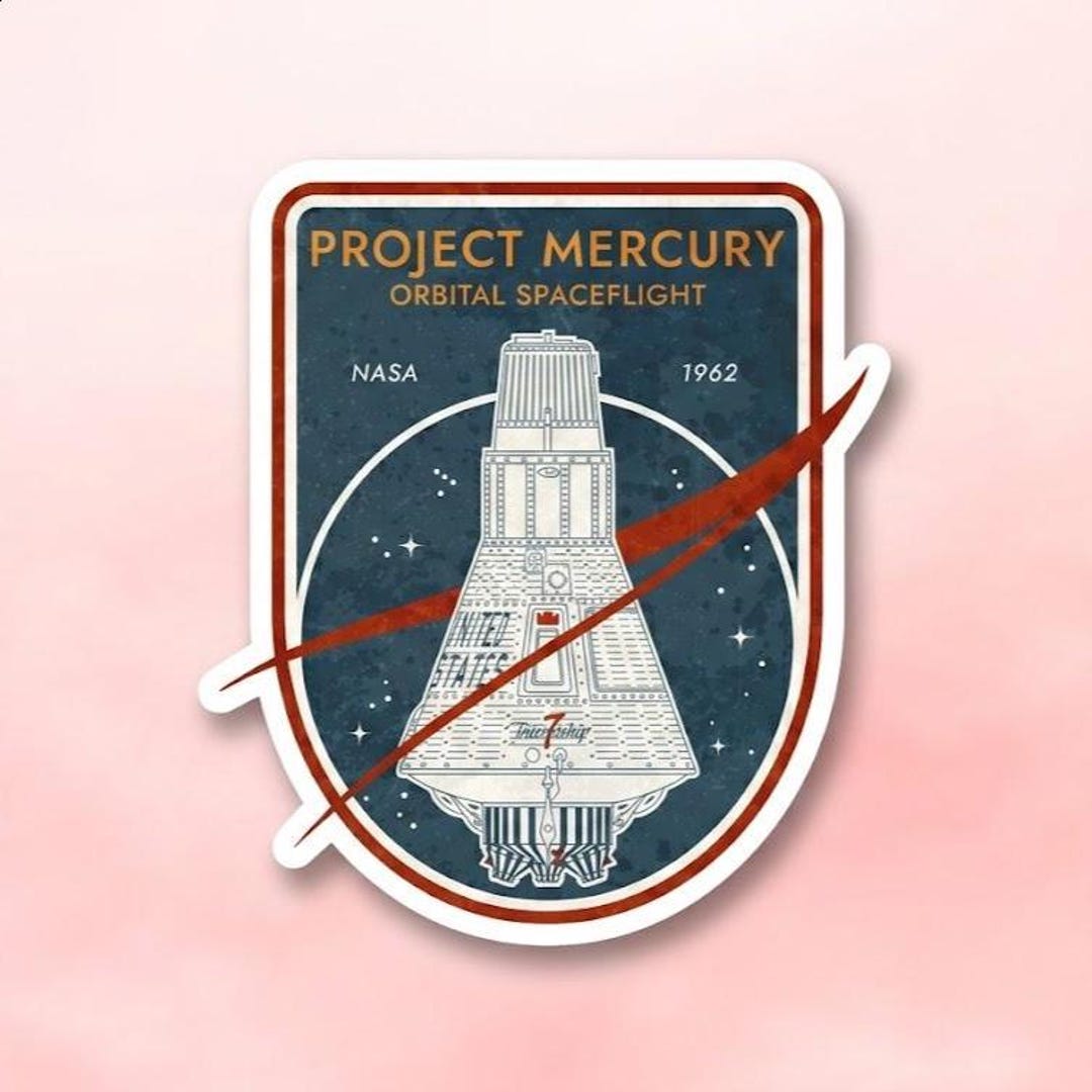 Mercury Program Sticker Project Mercury NASA Sticker, Vintage Space Mission Decal, Retro Space ...