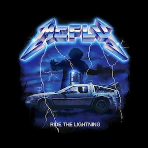 McFly Ride The Lightning T-Shirt - Back to the Future Metallica Mashup