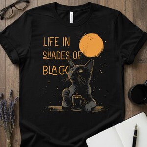 T-shirt Black Cat Coffee – T-shirt gothique sorcière