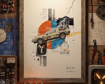 Back to the Future Movie Poster – Minimalist Sci-Fi Wall Art