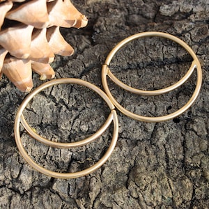 Crescent moon hoops - Brass, Ear Weights, Earweights, for stretched ears