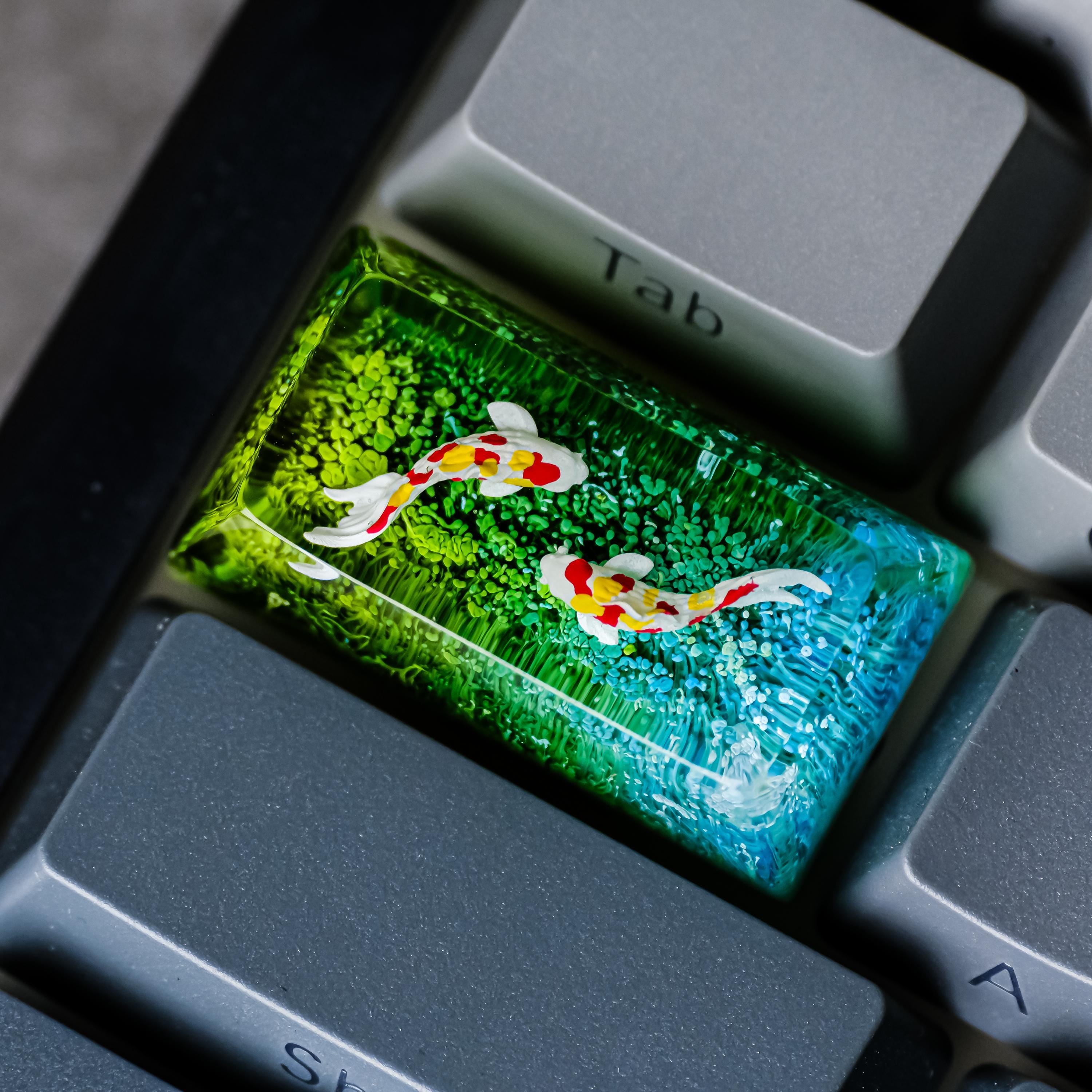 Koi Fish Artisan Keycap, Resin Japanese Escape Enter Spacebar Keycap ...