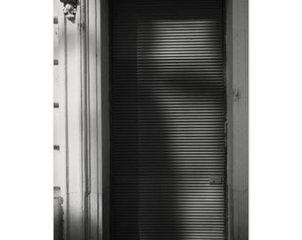 Diagonal Shadow – Minimalist Black and White Architecture Print