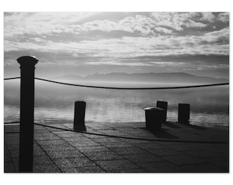 Quiet Lake Horizon – Black and White Fine Art Photography