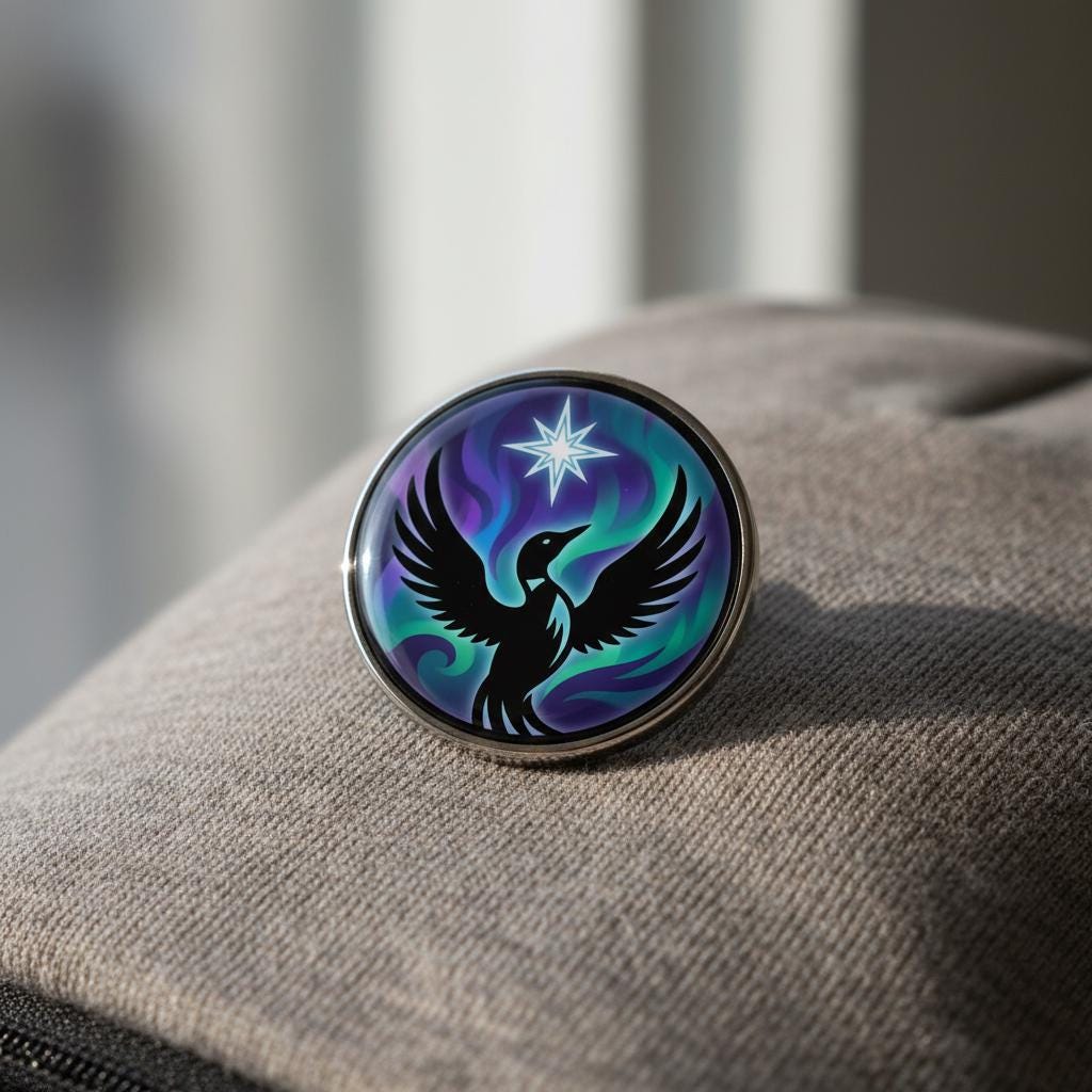 Minnesota Loon Aurora Pin - Anti-ice Resistance Art Badge - Etsy