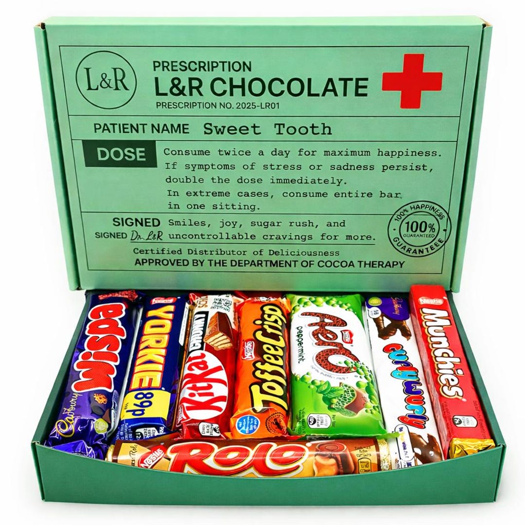 Funny Chocolate Prescription Gift Box | Get Well Soon Sweet Hamper | 8 ...