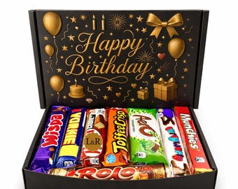 Happy Birthday Chocolate Gift Box – UK Treat Selection, Sweet Hamper, For Her, Him, Kids