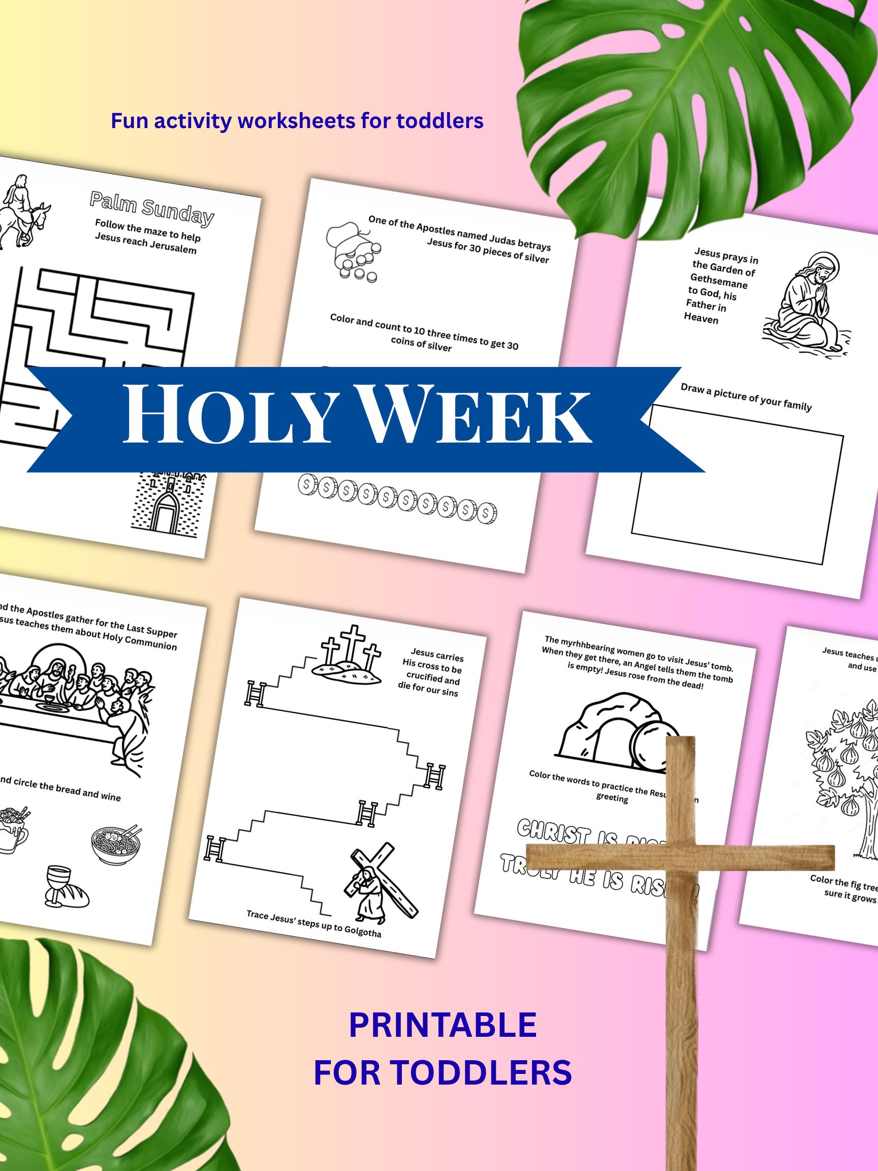 Orthodox Holy Week Activity Worksheets for Toddlers, Easter Printable ...