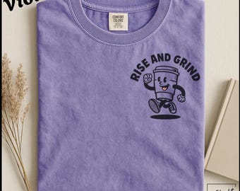 Camiseta Rise and Grind Coffee, Camiseta divertida para amantes del café, Camiseta con estampado de café, Camiseta de regalo para baristas, Camiseta para amantes del café