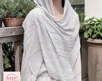 Mori Cotton Linen Scarf | Women’s Retro Textured Long Scarf Literary Spring Autumn Shawl