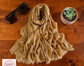 Cotton Linen Gauze Scarf | Women’s Summer Sun Protection Shawl Long Solid Color Neck Wrap