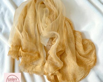 Double-Layer Silk Cotton Scarf | Women’s Mulberry Silk Shawl Elegant Sun Protection Wrap